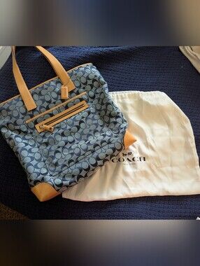 Vintage Coach Signature Canvas Tote Bag